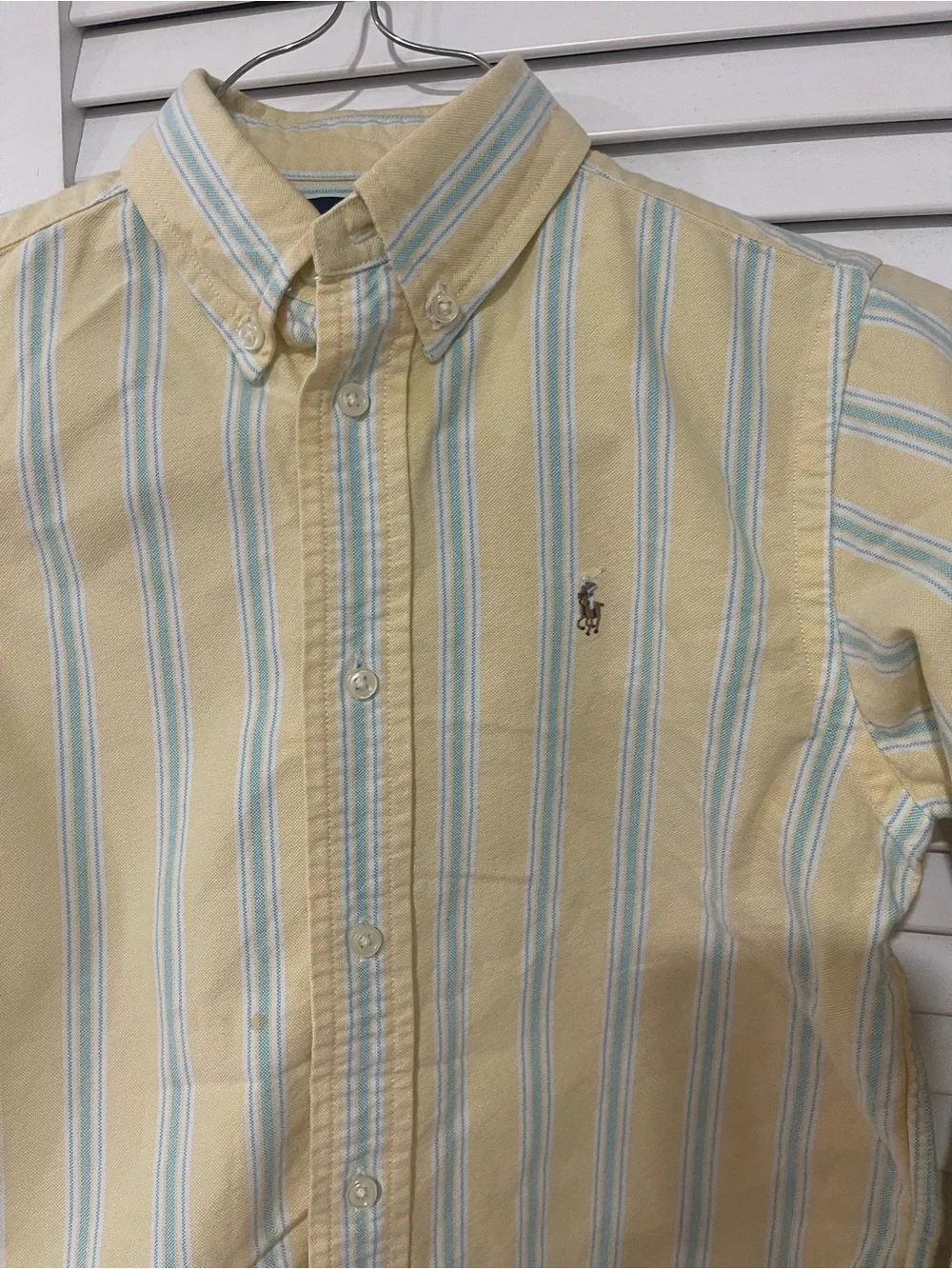 Ralph Lauren Yellow Oxford & Blue Striped Button-Down Shirt - Kids